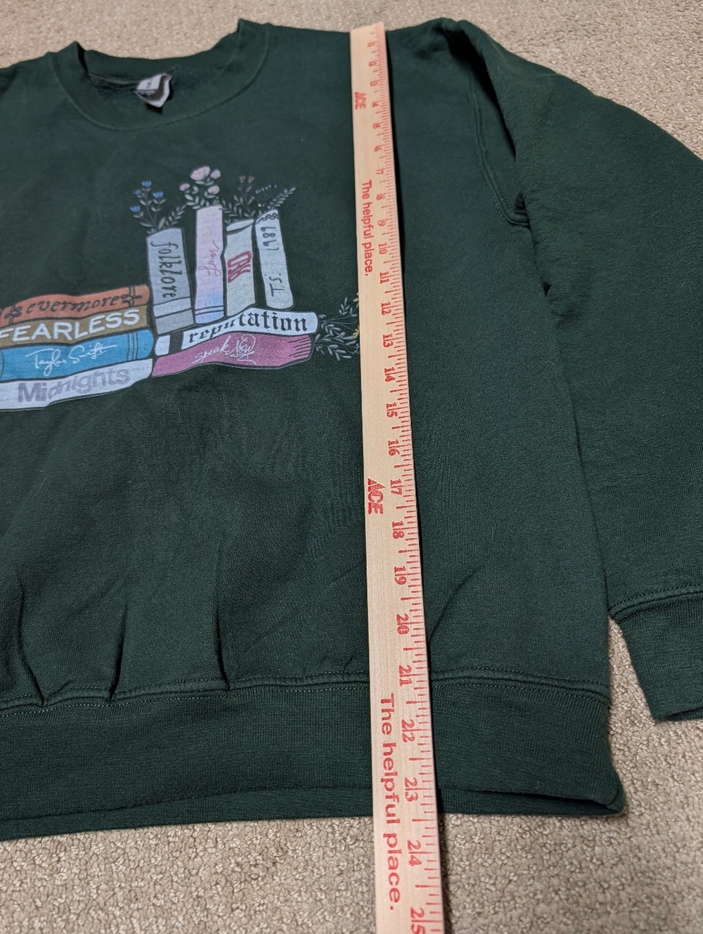 Taylor Swift Inspired Book Album Discography Dark Green Women's Sweatshirt M - Picture 4 of 8